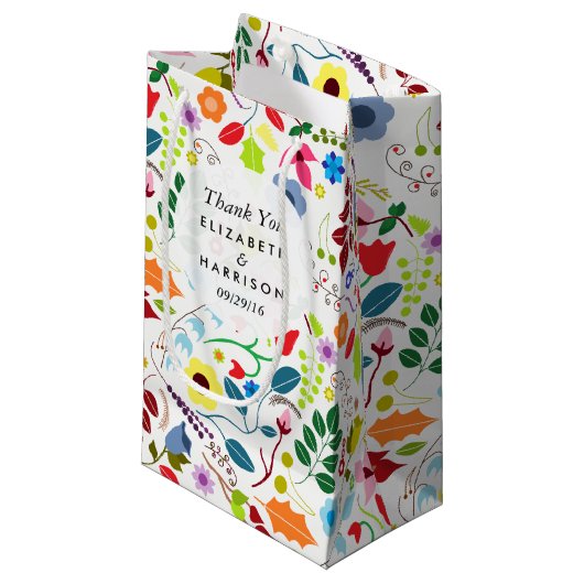 Modern Boho Chic Floral Wedding Favor Klein Cadeauzakje (Voorkant Gekanteld)