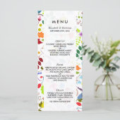 Modern Boho Chic Floral Wedding Menu (Staand voorkant)
