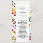 Modern Boho Chic Floral Wedding Programme Programma (Voorkant / Achterkant)