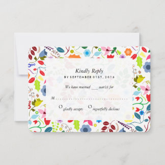 Modern Boho Chic Floral Wedding RSVP