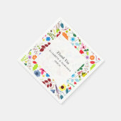 Modern Boho Chic Floral Wedding Servetten (Hoek)