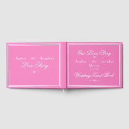 Modern Boho Chic Script Elegante Roze Meisje Huwel Gastenboek