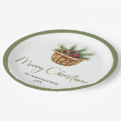 Modern Boho Christmas Tree Botanical Party Plates Papieren Bordje (Gekanteld)