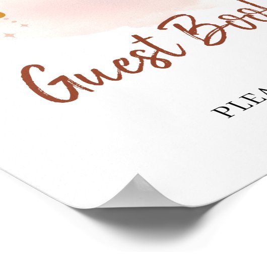 Modern Boho Copper Rust Rainbow Guest Sign Poster (Hoek)