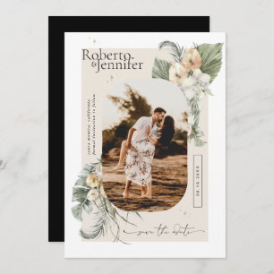 Modern Boho Desert Floral foto slaat de datum op Save The Date
