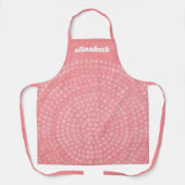 Modern Boho Dot Pattern met scriptnaam Schort (Voorkant)