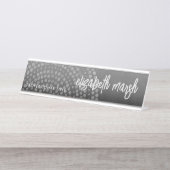 Modern Boho Dot Pattern met sprongscriptnaam Bureau Naambordje (Voorkant)