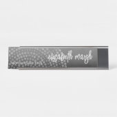 Modern Boho Dot Pattern met sprongscriptnaam Bureau Naambordje (Voorkant)