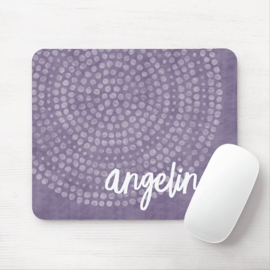 Modern Boho Dot Pattern met sprongscriptnaam Muismat (Met muis)