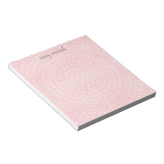 Modern Boho Dot Pattern met sprongscriptnaam Notitieblok (Schuin)