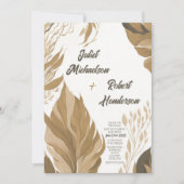 Modern Boho Earth Tone Foliage Wedding Kaart (Voorkant)