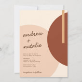 Modern Boho Earth-toned Abstracte Circles Wedding Kaart (Voorkant)