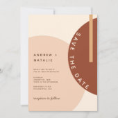 Modern Boho Earth-toned Abstracte Circles Wedding  Save The Date (Voorkant)