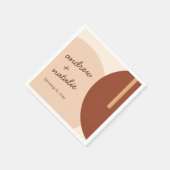 Modern Boho Earth-toned Abstracte Circles Wedding Servet (Hoek)