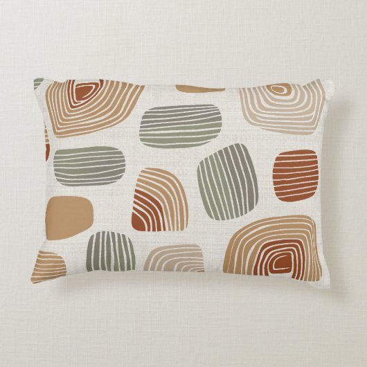 Modern Boho Earth Tones Abstract ID1273 Accent Kussen (Achterkant)