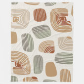 Modern Boho Earth Tones Abstract ID1273 Fleece Deken (Voorkant)