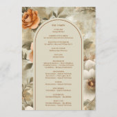 Modern Boho Earthy Rusty Ivory Sage Floral Program Programma (Achterkant)