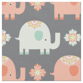 Modern Boho Elephant Nursery Fabric Stof (Close Up)