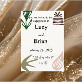 Modern Boho Engagement Invitation PRINTED | Plam