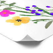 Modern boho felle wilde bloemen welkom poster (Hoek)