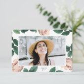 Modern Boho Floral Afstuderen Foto Universiteit Bedankkaart (Staand voorkant)