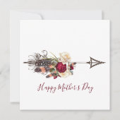 Modern Boho Floral Arrow Moederdag Kaart (Voorkant)