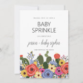 Modern Boho Floral Baby Sprinkle Uitnodiging (Voorkant)