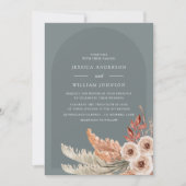 Modern Boho Floral Bohemian Wedding Kaart (Voorkant)