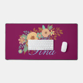 Modern Boho Floral Bureaumat (Keyboard & Muis)