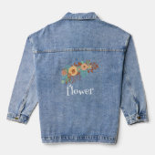 Modern Boho Floral Denim Jacket (Achterkant)