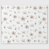 Modern Boho Floral Design Wrapping papier (Vlak)