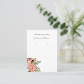 Modern Boho Floral Earring Display Visitekaartje (Staand voorkant)