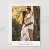 Modern Boho Floral Greenery Wedding Afbeelding Kaart (Achterkant)