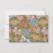 Modern Boho Floral Mustard Yellow Baby shower Bedankkaart (Achterkant)