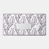 Modern Boho Floral Pattern Plum White Bureaumat (Keyboard & Muis)