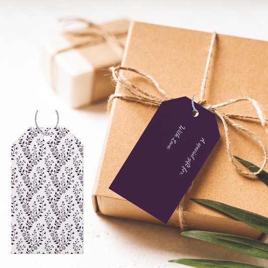 Modern Boho Floral Pattern Plum White Cadeaulabel