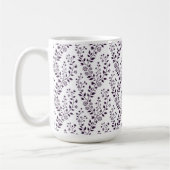 Modern Boho Floral Pattern Plum White Koffiemok (Links)