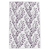 Modern Boho Floral Pattern Plum White Medium Cadeauzakje (Voorkant)