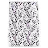 Modern Boho Floral Pattern Plum White Medium Cadeauzakje (Achterkant)