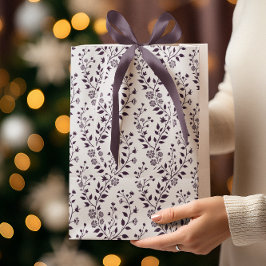 Modern Boho Floral Pattern Plum White Medium Cadeauzakje