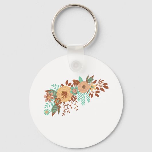 Modern Boho Floral Sleutelhanger (Achterkant)