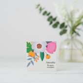 Modern Boho Floral Vierkante Visitekaartje (Staand voorkant)