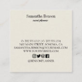 Modern Boho Floral Vierkante Visitekaartje (Achterkant)