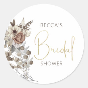 Modern Boho Floral Vrijgezellenfeest Ronde Sticker