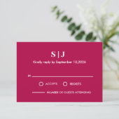 Modern Boho Floral Wedding RSVP Kaartje (Staand voorkant)