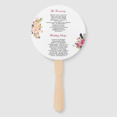 Modern Boho Floral Wreath Trouwprogramma Handwaaier (Achterkant)