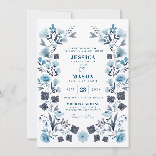Modern Boho Folk Wedding Invitation Kaart (Voorkant)