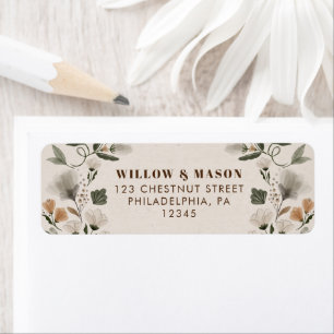 Modern Boho Folk Wedding Return Address Etiket