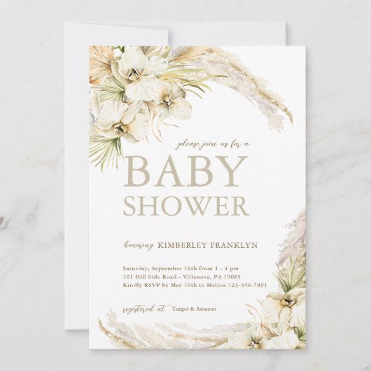 Modern Boho Gender Neutral Baby shower Kaart (Voorkant)