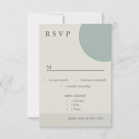 Modern Boho Geometric Abstract Green Gray Menu (Voorkant)